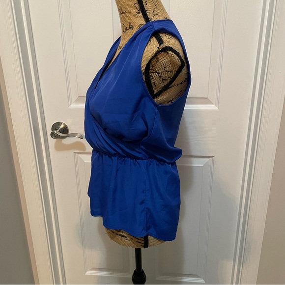 Blue Peplum Tank Top - Picture 5 of 8